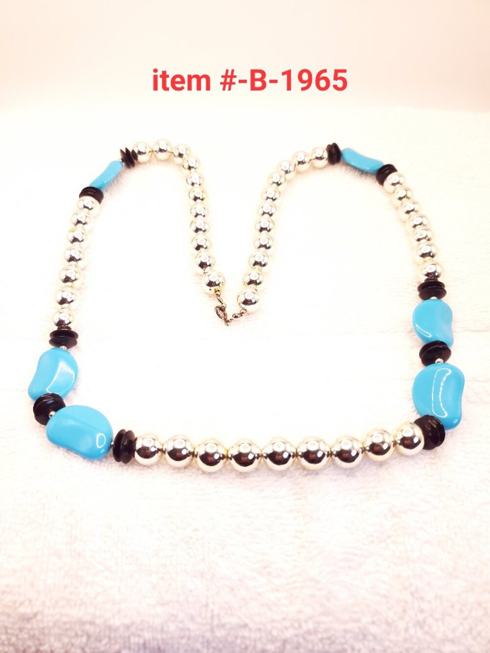 1 Silver Bead Necklace, item # B- 1965, wt.  61 grams.